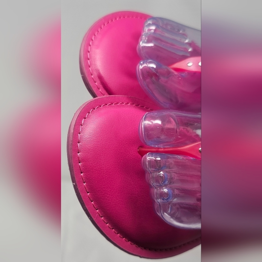 Torrid Women's Medallion T-Strap Jelly Thong Flat Sandals Fuschia NEW Size 10WW - Picture 3 of 12